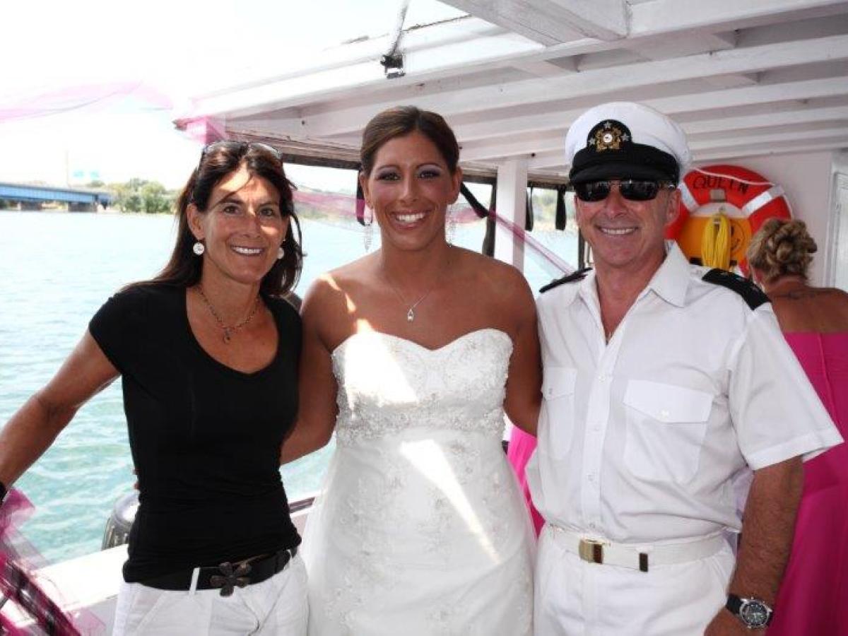 a man and woman posing for a picture