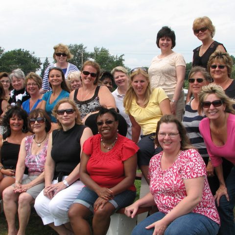 a group of people posing for a photo