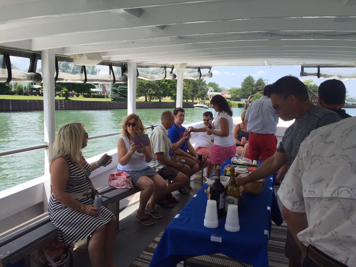 a group of people sitting at a table