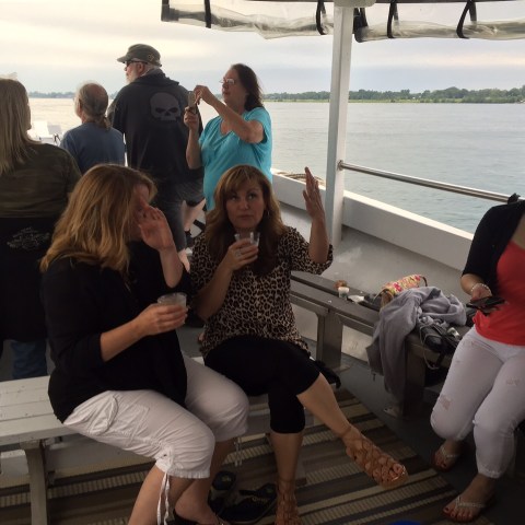 Wendy Glass et al. sitting on a bench