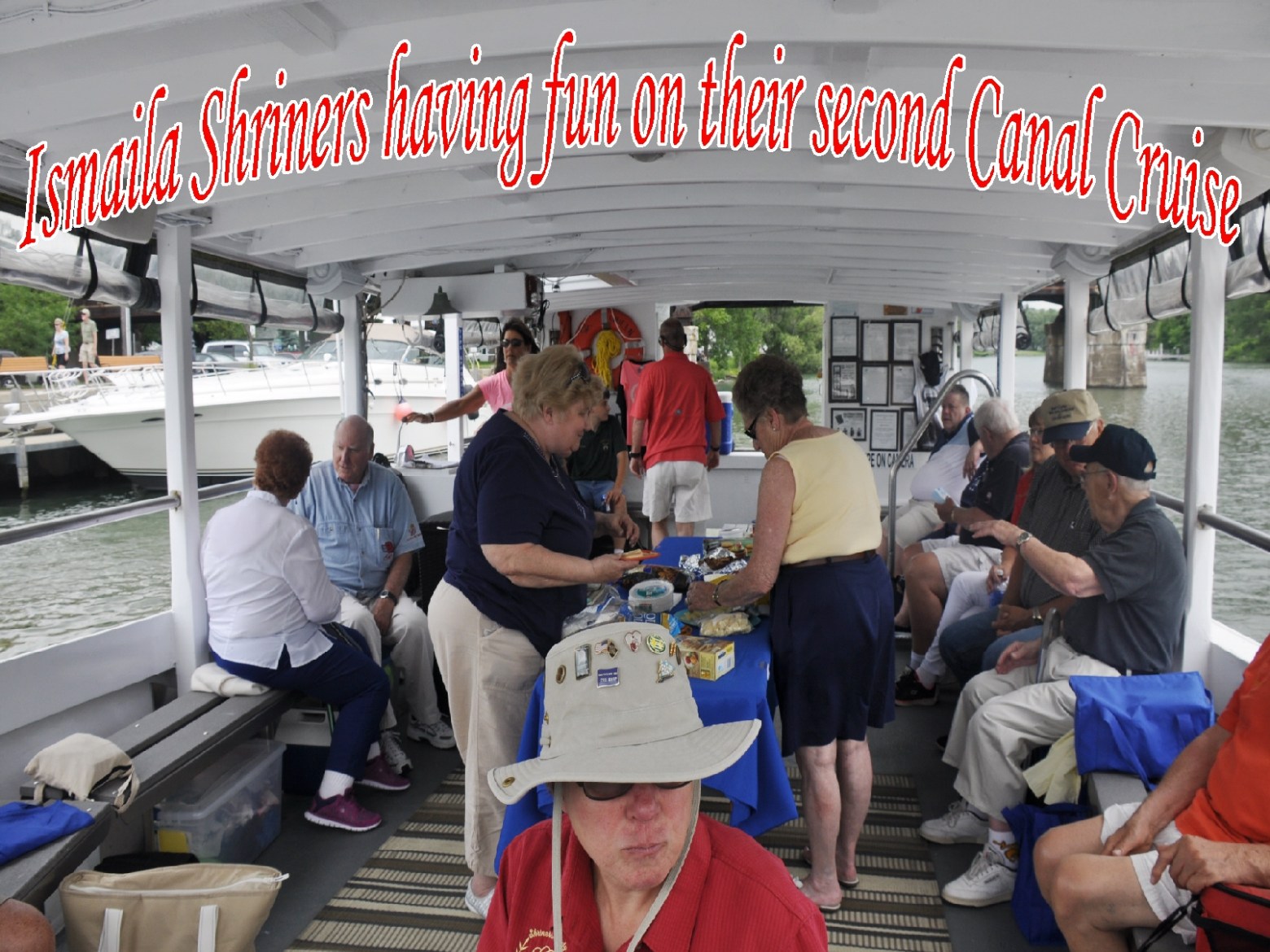 a group of people standing in front of a crowd