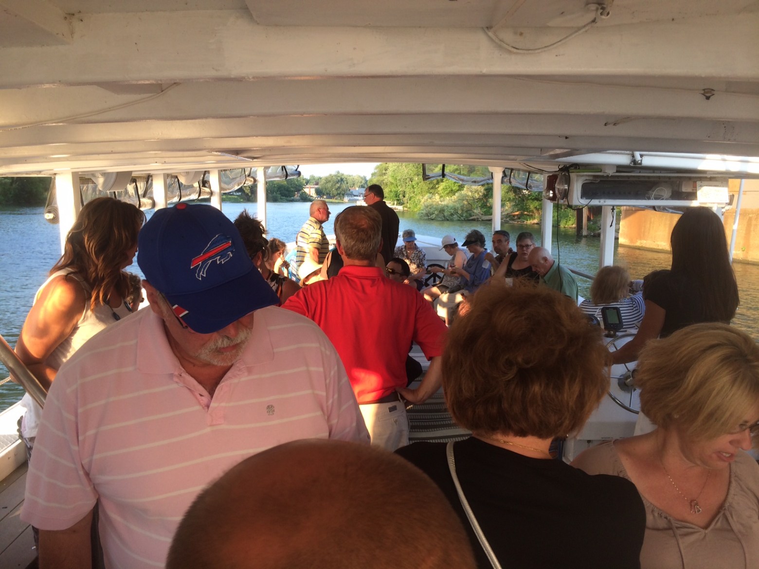 a group of people standing in front of a crowd