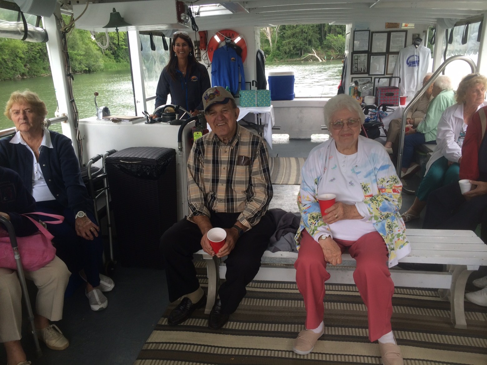 a group of people sitting in chairs