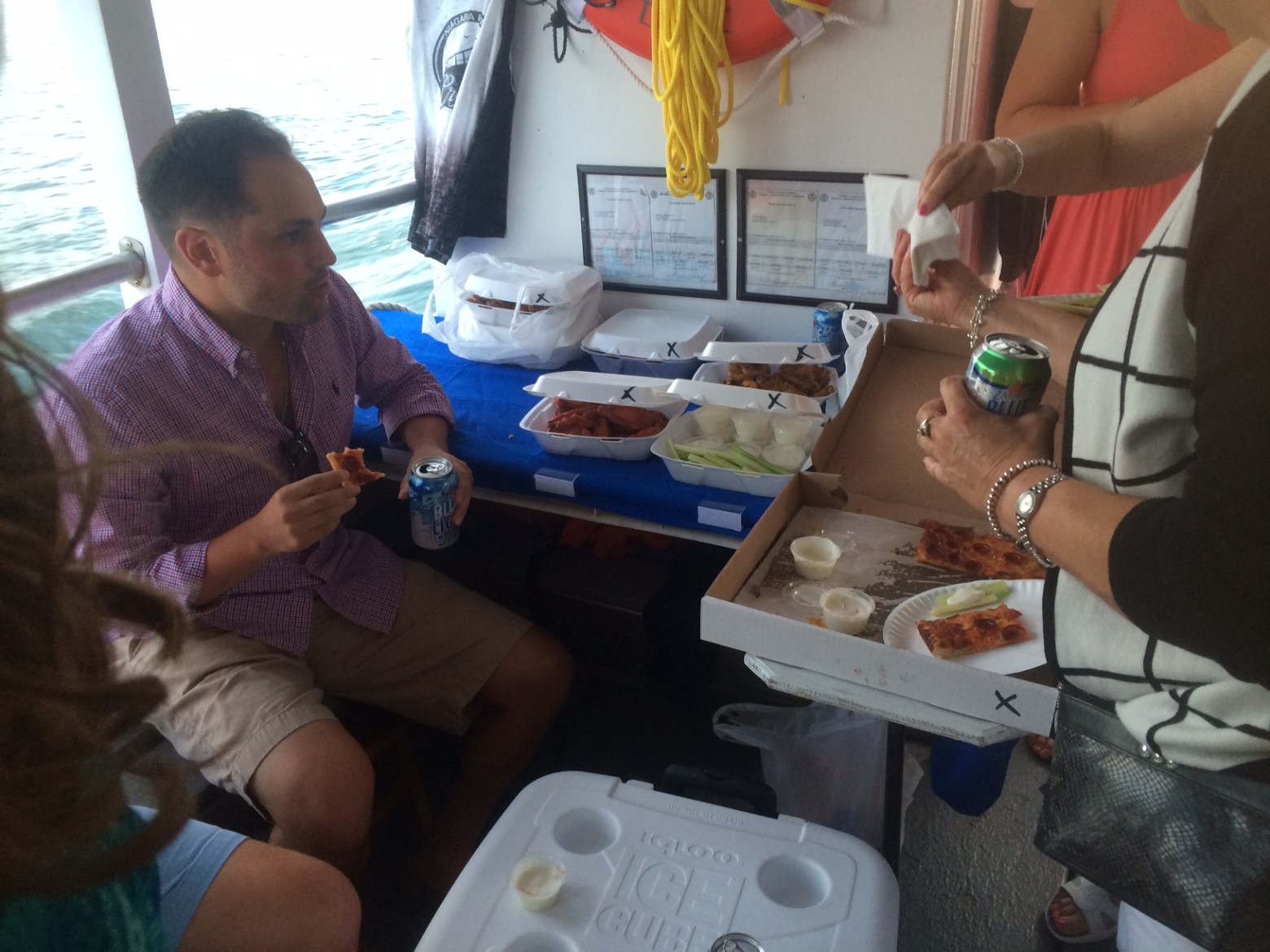 a group of people sitting at a table